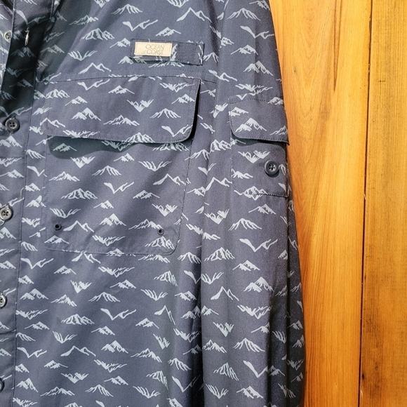 Ocean Coast Navy Patterned Long Sleeve Shirt - Picture 3 of 9
